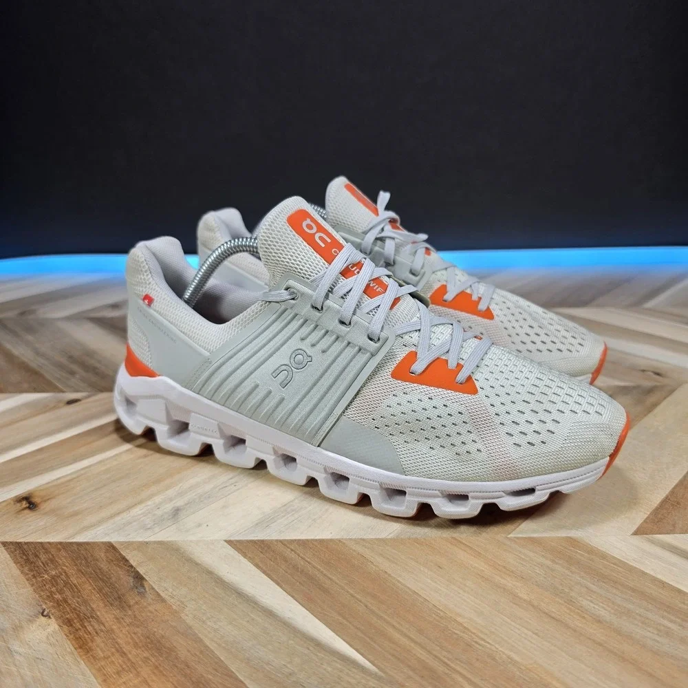 On Cloudswift Men 9.5 41.99582 White Flame Orange Helion Running Shoes 2019